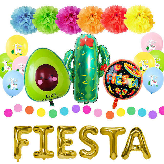 Fiesta Party Decorations Mexican Party Supplies Colorful Llama Alpaca  Cactus Fiesta Balloon Banner Cactus Foil Balloons Holidays - AliExpress